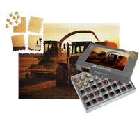 puzzleYOU : Smart Sorted® | Puzzle Photo 1000 pièces « Tracteurs dans Un Champ au Coucher du Soleil »