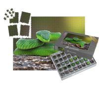 puzzleYOU : Smart Sorted® | Puzzle Photo 1000 pièces « Trimisurus albolabris, Serpent Vert sur Branche »