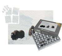 puzzleYOU : Smart Sorted® | Puzzle Photo 1000 pièces « Trois bœufs musqués dans Les Montagnes enneigées de Dovrefjell, Norvège »