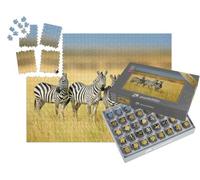 puzzleYOU : Smart Sorted® | Puzzle Photo 1000 pièces « Trois zèbres dans Le Parc National du Kenya »