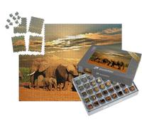 puzzleYOU : Smart Sorted® | Puzzle Photo 1000 pièces « Troupeau d'éléphants d'Afrique, Parc National d'Addo Elephant, Afrique du Sud »
