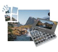 puzzleYOU : Smart Sorted® | Puzzle Photo 1000 pièces « Tuolpagorni, Montagne culte en Suède derrière Une Chute d'eau »