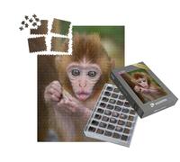 puzzleYOU : Smart Sorted® | Puzzle Photo 1000 pièces « Un bébé Singe Mangeant dans la forêt »