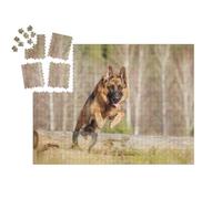 puzzleYOU : Smart Sorted® | Puzzle Photo 1000 pièces « Un Berger Allemand Saute par-Dessus Un Tronc d'arbre »