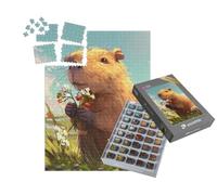 puzzleYOU : Smart Sorted® | Puzzle Photo 1000 pièces « Un Capybara rêveur dans Le Champ de Fleurs »