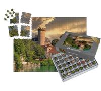 puzzleYOU : Smart Sorted® | Puzzle Photo 1000 pièces « Un château médiéval au Bord du lac d'Annecy dans Les Alpes, France »