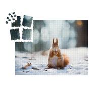 puzzleYOU : Smart Sorted® | Puzzle Photo 1000 pièces « Un écureuil dans la forêt hivernale »