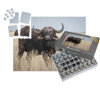 puzzleYOU : Smart Sorted® | Puzzle Photo 1000 pièces « Un Grand Vieux Buffle du Cap sur Une Plaine herbeuse »