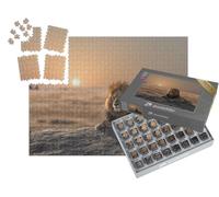 puzzleYOU : Smart Sorted® | Puzzle Photo 1000 pièces « Un Lion majestueux au Coucher du Soleil »