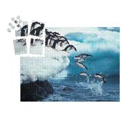 puzzleYOU : Smart Sorted® | Puzzle Photo 1000 pièces « Un Manchot Adélie Saute dans la mer, Antarctique »