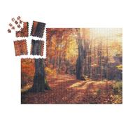 puzzleYOU : Smart Sorted® | Puzzle Photo 1000 pièces « Un Matin d'automne dans Une forêt colorée avec des Rayons de Soleil »