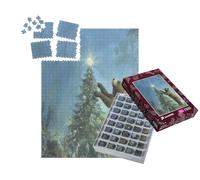 puzzleYOU : Smart Sorted® | Puzzle Photo 1000 pièces « Un Ours Brun décore Un Sapin de Noël dans la forêt hivernale »