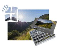 puzzleYOU : Smart Sorted® | Puzzle Photo 1000 pièces « Un Soleil radieux sur Le Sentier du Ranc de Banes, près de Sumène, dans Le sud des Cévennes »