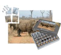 puzzleYOU : Smart Sorted® | Puzzle Photo 1000 pièces « Un Troupeau de rhinocéros Blancs dans Le Parc National de Hlane Royal, Swaziland »