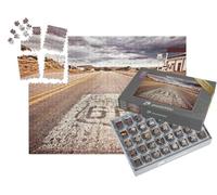 puzzleYOU : Smart Sorted® | Puzzle Photo 1000 pièces « Un Vieux Panneau de la Route 66 Peint sur la Route »