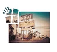 puzzleYOU : Smart Sorted® | Puzzle Photo 1000 pièces « Une enseigne de Motel au Milieu du désert, États-Unis »