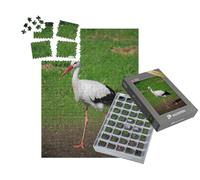puzzleYOU : Smart Sorted® | Puzzle Photo 1000 pièces « Une Petite Cigogne se pavane dans Le Jardin »