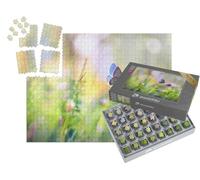 puzzleYOU : Smart Sorted® | Puzzle Photo 1000 pièces « Une Prairie avec du trèfle et Un Papillon »