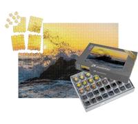 puzzleYOU : Smart Sorted® | Puzzle Photo 1000 pièces « Vagues de l'Atlantique au Coucher du Soleil, Miramar près de Porto »