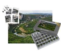 puzzleYOU : Smart Sorted® | Puzzle Photo 1000 pièces « Vallée de rivière et de Montagne dans Les Gorges de l'Ardèche en France »
