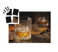 puzzleYOU : Smart Sorted® | Puzzle Photo 1000 pièces « Verre de Scotch, Whisky et Glace avec des Feuilles d'automne »