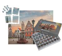 puzzleYOU : Smart Sorted® | Puzzle Photo 1000 pièces « Vieilles Maisons Le Long d'une Rue à Riga, Lettonie »