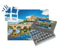 puzzleYOU : Smart Sorted® | Puzzle Photo 1000 pièces « Vieux Pont et cathédrale à Béziers - Hérault, Occitanie, France, Europe »