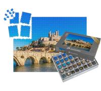 puzzleYOU : Smart Sorted® | Puzzle Photo 1000 pièces « Vieux Pont et cathédrale Saint Nazaire sur la rivière Orb à Béziers, France »