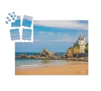 puzzleYOU : Smart Sorted® | Puzzle Photo 1000 pièces « Villa Belza et rochers sur la Plage de la Côte des Basques à Biarritz, France, Un Jour d'été »