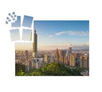 puzzleYOU : Smart Sorted® | Puzzle Photo 1000 pièces « Ville de Taipei au Coucher du Soleil, Taiwan »