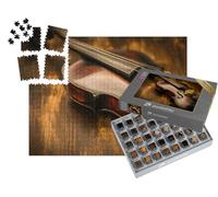puzzleYOU : Smart Sorted® | Puzzle Photo 1000 pièces « Violon : Style Vintage sur Fond de Bois »