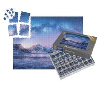 puzzleYOU : Smart Sorted® | Puzzle Photo 1000 pièces « Voie lactée au-Dessus de la mer gelée, Nuit d'hiver sur Les îles Lofoten, Norvège »