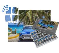 puzzleYOU : Smart Sorted® | Puzzle Photo 1000 pièces « Voiture Ancienne : Buick sous Les Palmiers sur la Plage, Varadero, Cuba »