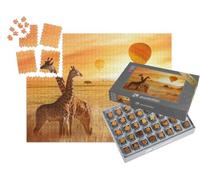 puzzleYOU : Smart Sorted® | Puzzle Photo 1000 pièces « Vol en montgolfière avec Vue panoramique : girafes dans la Savane Africaine »