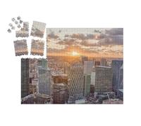 puzzleYOU : Smart Sorted® | Puzzle Photo 1000 pièces « Vue aérienne de La Defense CBD Skyscraper Complex Quartier des Affaires Gratte-Ciel au Coucher du Soleil »