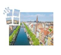 puzzleYOU : Smart Sorted® | Puzzle Photo 1000 pièces « Vue aérienne de la Ligne d'horizon de Copenhague, Ligne d'horizon avec Nyhavn, Danemark »