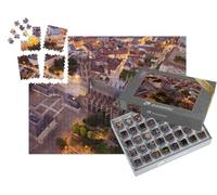 puzzleYOU : Smart Sorted® | Puzzle Photo 1000 pièces « Vue aérienne du Paysage Urbain illuminé de Limoges avec sa célèbre cathédrale au crépuscule »