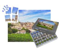 puzzleYOU : Smart Sorted® | Puzzle Photo 1000 pièces « Vue colorée du Paysage du Village de Saint Emilion dans la région de Bordeaux, France »