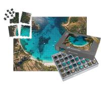 puzzleYOU : Smart Sorted® | Puzzle Photo 1000 pièces « Vue de la Ville de Zonza avec Son église Le Soir, Corse, France »