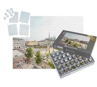 puzzleYOU : Smart Sorted® | Puzzle Photo 1000 pièces « Vue d'en Haut de la Place Jaude dans la lumière du Matin dans la Ville de Clermont-Ferrand »