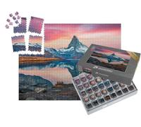 puzzleYOU : Smart Sorted® | Puzzle Photo 1000 pièces « Vue matinale sur Le lac Stelli avec Le Cervin, Suisse »