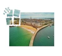 puzzleYOU : Smart Sorted® | Puzzle Photo 1000 pièces « Vue panoramique par Drone de Saint-Malo Intra-Muros en Bretagne, France »