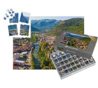 puzzleYOU : Smart Sorted® | Puzzle Photo 1000 pièces « Vue panoramique sur la Commune de Tarascon-sur-Ariege, entourée par Les Pyrénées »