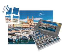 puzzleYOU : Smart Sorted® | Puzzle Photo 1000 pièces « Vue panoramique sur Le Paysage Urbain Estival du Port de Bastia, Corse »