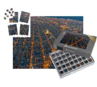 puzzleYOU : Smart Sorted® | Puzzle Photo 1000 pièces « Vue sur la Ville de Barcelone éclairée Le Soir »