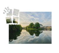 puzzleYOU : Smart Sorted® | Puzzle Photo 1000 pièces « Vue sur la Ville de Rennes et la rivière Vilaine, région Bretagne et département Ille-et-Vilaine. »