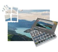 puzzleYOU : Smart Sorted® | Puzzle Photo 1000 pièces « Vue sur Le lac de Serre-Ponçon - Magnifique Pointe Bleue entourée des Alpes françaises »