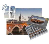 puzzleYOU : Smart Sorted® | Puzzle Photo 1000 pièces « Vue sur Le Pont de Pierre au Coucher du Soleil, Bordeaux, France »
