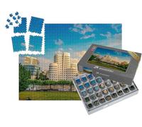 puzzleYOU : Smart Sorted® | Puzzle Photo 1000 pièces « Vue sur Le Port des médias sur Le Rhin, Düsseldorf, Allemagne »