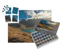 puzzleYOU : Smart Sorted® | Puzzle Photo 1000 pièces « Vues aériennes de Montagnes et de Lacs dans Les Pyrénées aragonaises, l'Ibón de Acherito, Espagne. »
